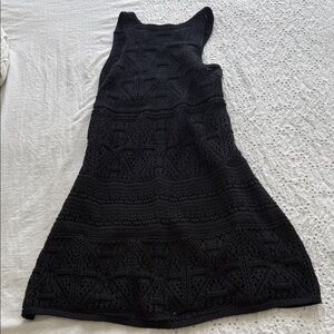 Zara Black Crochet Dress - Women